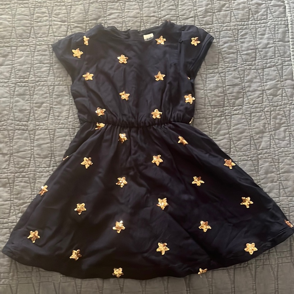 Size small, GAP, midnight blue with gold sequin stars